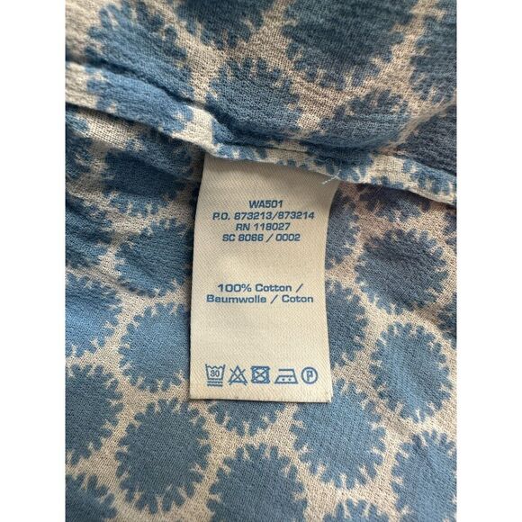Boden 100% Cotton Blue White 3/4 Sleeve Top Size 10 - Picture 5 of 5